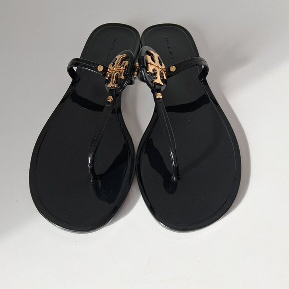 Tory Burch Shoes - Tory Burch Mini Miller Flat Thong Sandals Color: Perfect Black / Gold Size 10